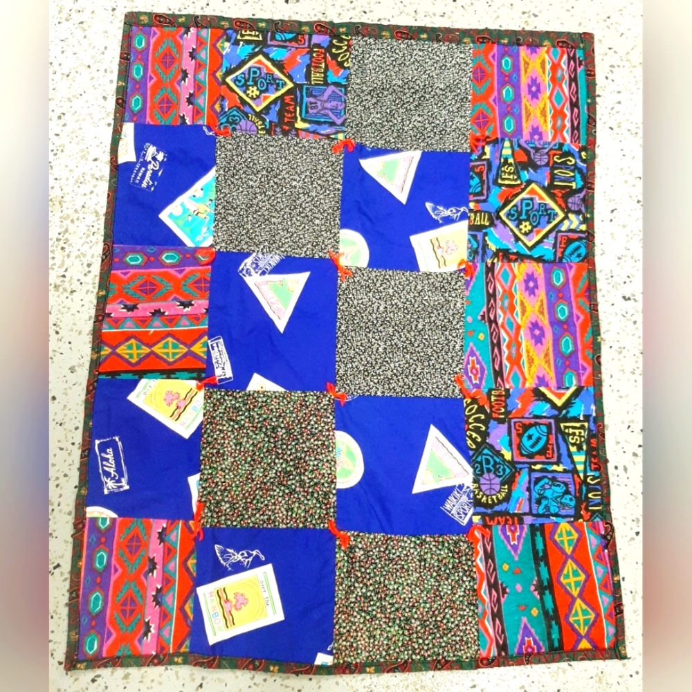 Vintage 80's Baby Blanket/ Quilt